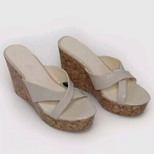 New Women's Cork Wedge Sandals Crisscross Strap Platform Slip-On Size 36 Summer